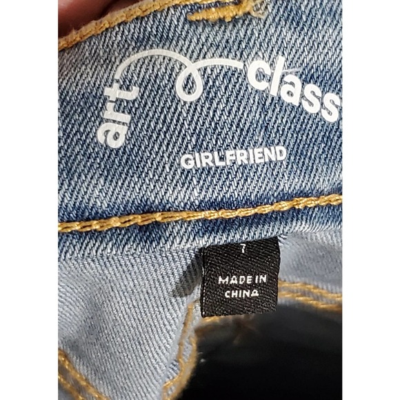 Girls' Art Class Girlfriend Distressed Jeans - Size 7 - Picture 4 of 7